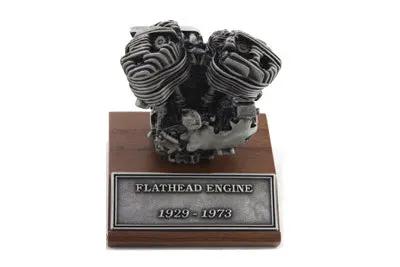 V-Twin Flathead Motor Model on Wooden Base - Authentic TAIWAN Crafted Replica by V-Twin