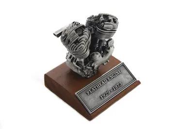 V-Twin Flathead Motor Model on Wooden Base - Authentic TAIWAN Crafted Replica by V-Twin