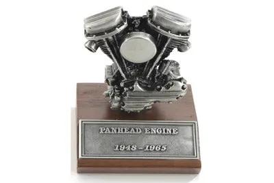 V-Twin Panhead Motor Model on Wooden Base – Classic Motorcycle Engine Replica by V-Twin