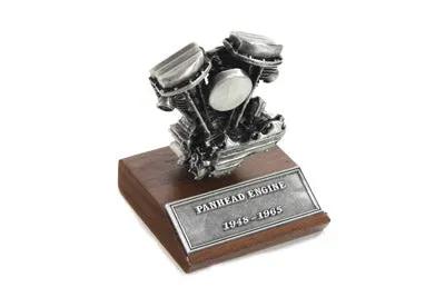 V-Twin Panhead Motor Model on Wooden Base – Classic Motorcycle Engine Replica by V-Twin