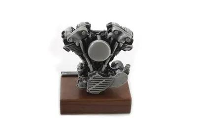 V-Twin Knucklehead Motor Model with Wooden Base - 3.5 Inches Tall by V-Twin