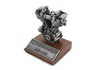 V-Twin Knucklehead Motor Model with Wooden Base - 3.5 Inches Tall by V-Twin