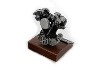 V-Twin Knucklehead Motor Model with Wooden Base - 3.5 Inches Tall by V-Twin