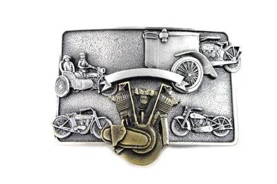 V-Twin JD Belt Buckle - Retro 1980s and 1990s Style Pewter Metal Accessory by V-Twin