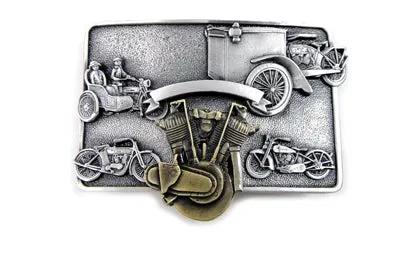 V-Twin JD Belt Buckle - Retro 1980s and 1990s Style Pewter Metal Accessory by V-Twin