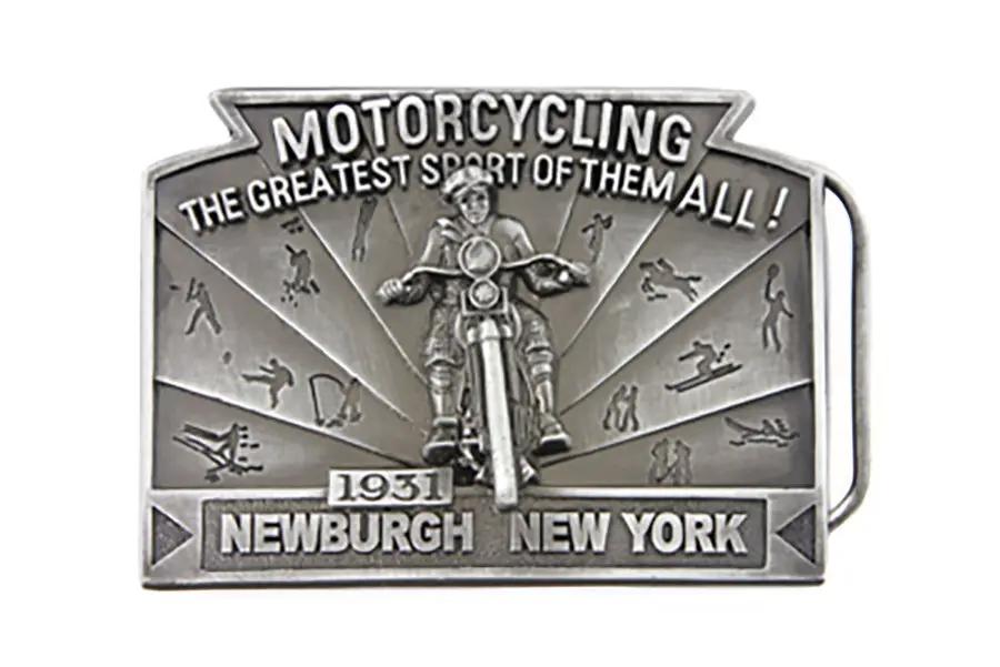 V-Twin 48-1775 Motorcycling Belt Buckle - Vintage 1980s and 1990s Style Pewter Finish by V-Twin