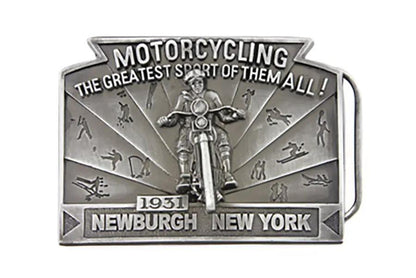 V-Twin 48-1775 Motorcycling Belt Buckle - Vintage 1980s and 1990s Style Pewter Finish by V-Twin