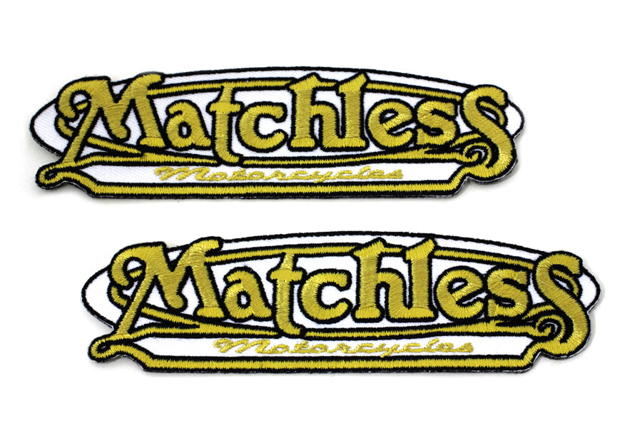 V-Twin Matchless Motorcycle Patches Set - 1.5 Inch Height Durable Iron-On Patches
