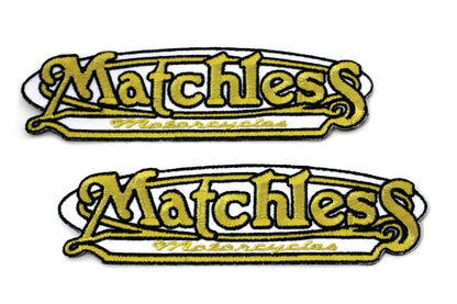 V-Twin Matchless Motorcycle Patches Set - 1.5 Inch Height Durable Iron-On Patches