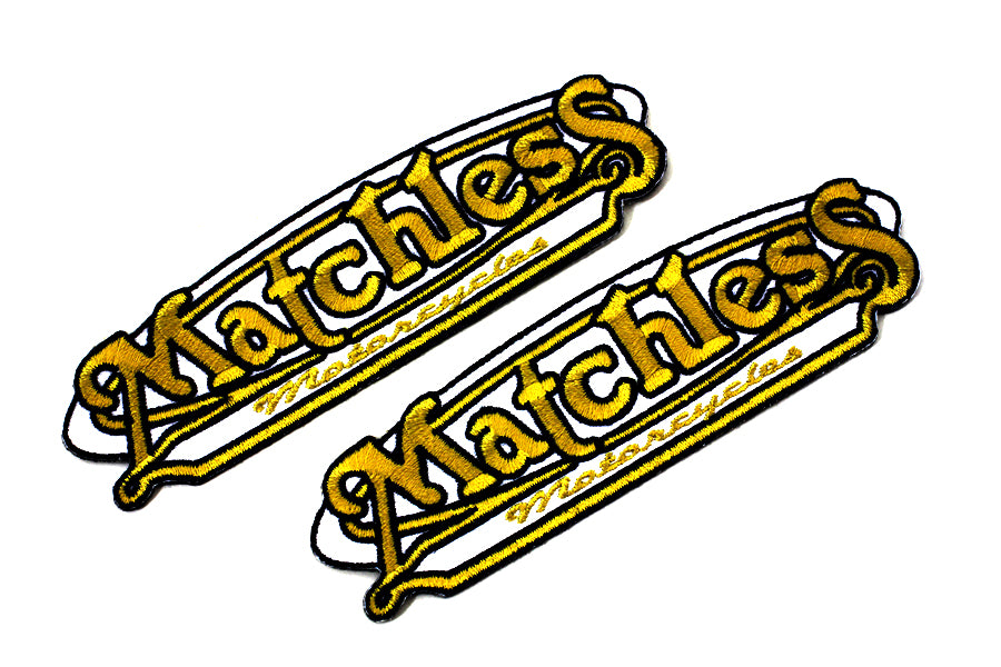 V-Twin Matchless Motorcycle Patches Set - 1.5 Inch Height Durable Iron-On Patches
