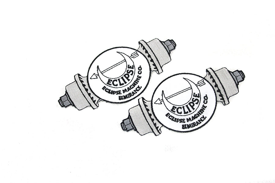 V-Twin Eclipse Hub Patch Set - Vintage Style Oilzum and Drain Oil Patches