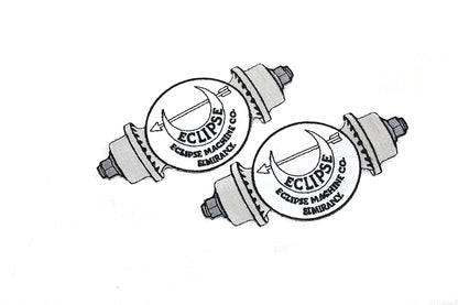 V-Twin Eclipse Hub Patch Set - Vintage Style Oilzum and Drain Oil Patches