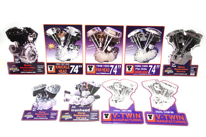V-Twin Motor Model Plaque Set, 9-Piece, Part 48-1811
