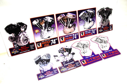 V-Twin Motor Model Plaque Set, 9-Piece, Part 48-1811