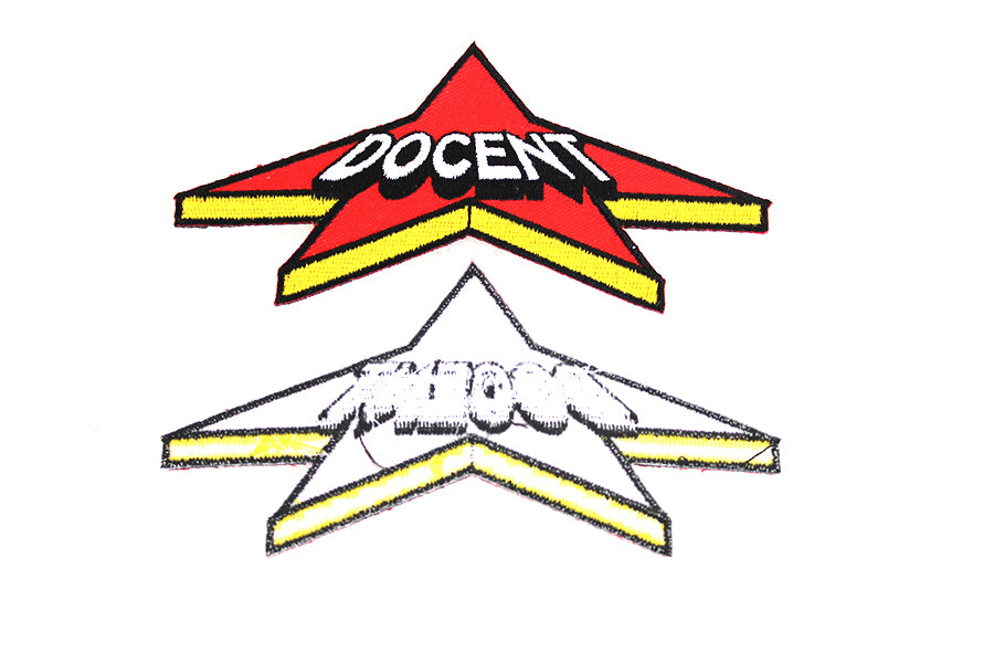 V-Twin Docent Star Patch Set - Two 3-Inch Iron-On Patches for Clothing and Accessories