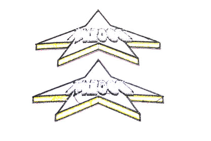 V-Twin Docent Star Patch Set - Two 3-Inch Iron-On Patches for Clothing and Accessories