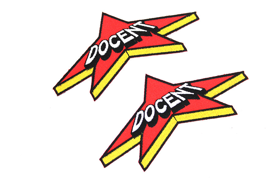 V-Twin Docent Star Patch Set - Two 3-Inch Iron-On Patches for Clothing and Accessories
