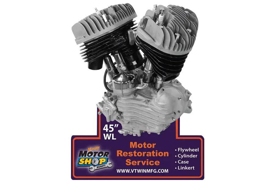 V-Twin 45 Inch Engine Wall Plaque - Full Color Aluminum Display by V-Twin