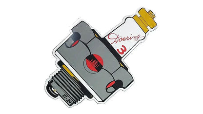 V-Twin Doering Spark Plug Porcelain Sign - Classic Retro Advertising Wall Decor by V-Twin