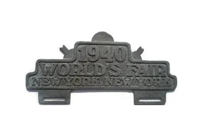 V-Twin 1940 World's Fair License Plate Topper - Motorcycle License Plate Accessory by V-Twin