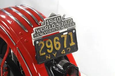 V-Twin 1940 World's Fair License Plate Topper - Motorcycle License Plate Accessory by V-Twin