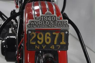 V-Twin 1940 World's Fair License Plate Topper - Motorcycle License Plate Accessory by V-Twin