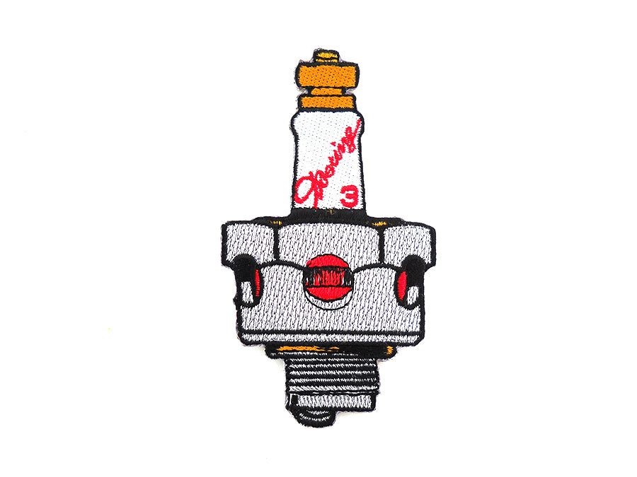 V-Twin Doering Spark Plug Patches Set of Two - Vintage Style Oilzum and Drain Oil Patches