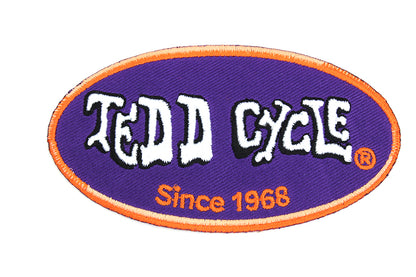 V-Twin Tedd Cycle Patches Set - 4 Inch Decorative Iron-On Patches for Motorcycles and Apparel