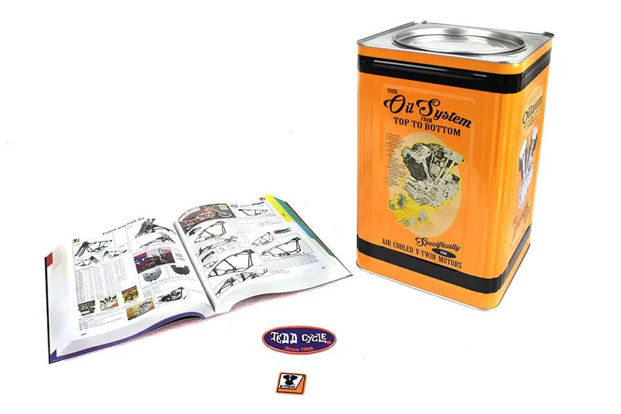 V-Twin Parts Book and Patch Set - 48-2100 5 Gallon Can Kit for Collectors and Enthusiasts by V-Twin
