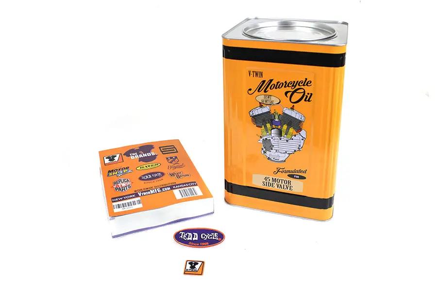 V-Twin Parts Book and Patch Set - 48-2100 5 Gallon Can Kit for Collectors and Enthusiasts by V-Twin