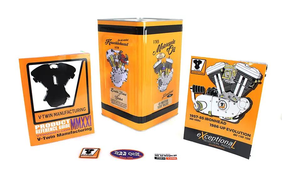 V-Twin XL Parts Book and Patch Set Kit - Includes 5-Gallon Coin Can by V-Twin