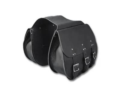 Pac-Kit PK-326 3-Buckle Thro-Over Saddlebags in Black by Pac-Kit