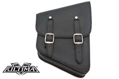 Ultima Black Cowhide Two Buckle Saddlebag - Right Side for Motorcycles by Ultima