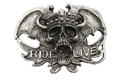 V-Twin Ride To Live Belt Buckle - 3-inch Diameter Vintage Reproduction by V-Twin