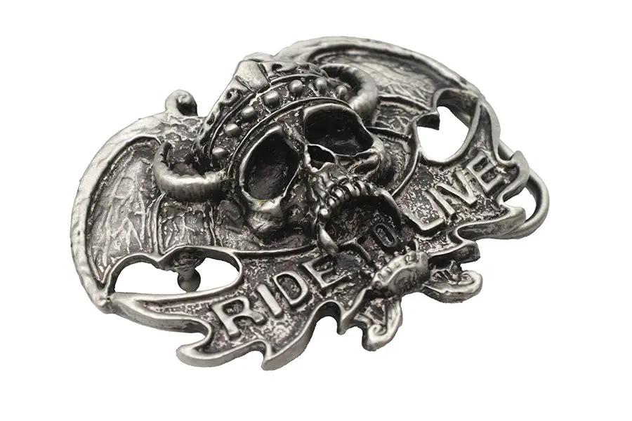 V-Twin Ride To Live Belt Buckle - 3-inch Diameter Vintage Reproduction by V-Twin