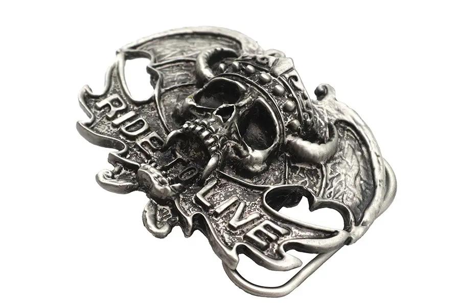 V-Twin Ride To Live Belt Buckle - 3-inch Diameter Vintage Reproduction by V-Twin