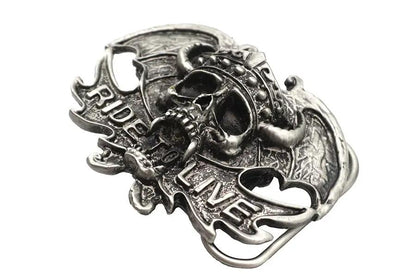 V-Twin Ride To Live Belt Buckle - 3-inch Diameter Vintage Reproduction by V-Twin
