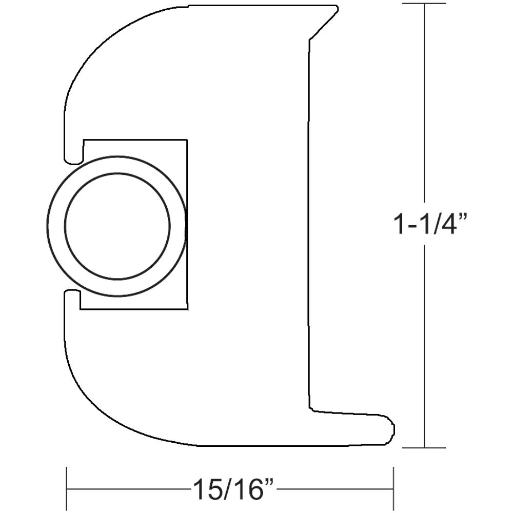 TACO Marine V11-3447WWK50-2 Flex Vinyl Rub Rail Kit in White, 50 Feet