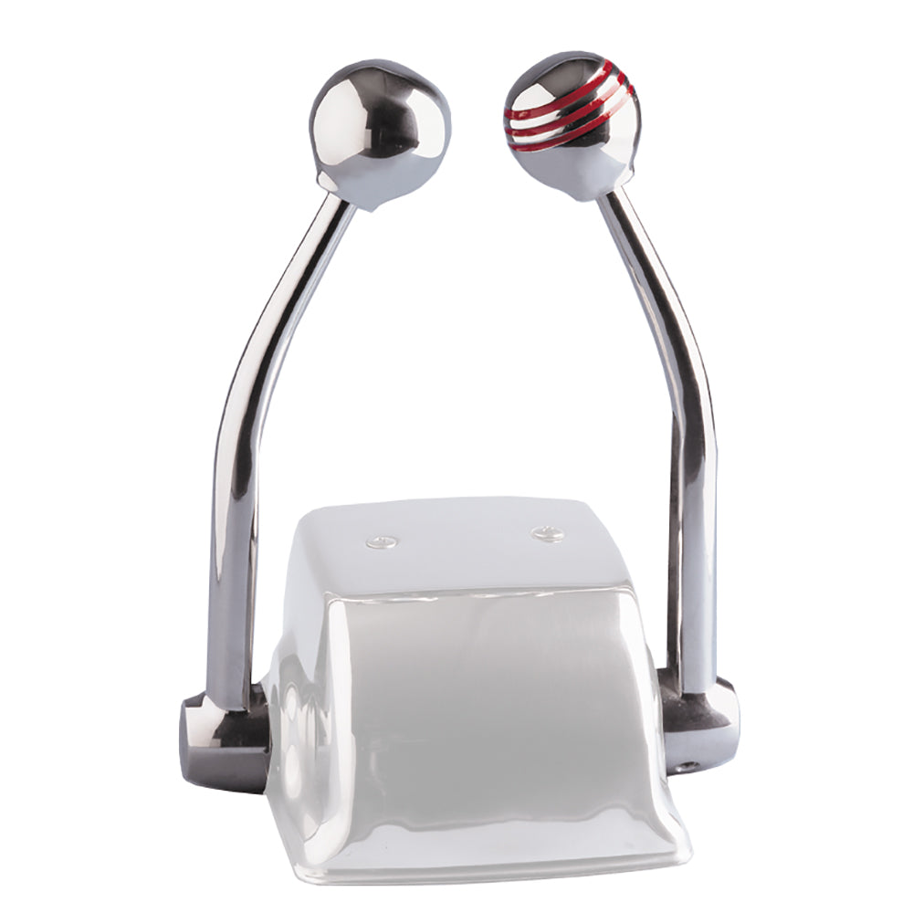Schmitt Marine Standard Control Arm Set with Red Throttle Knob and Plain Shift Knob – Includes Arms and Knobs
