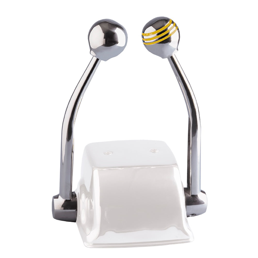 Schmitt Marine Standard Control Arm Set with Gold Throttle and Plain Shift Knobs - Part 50055