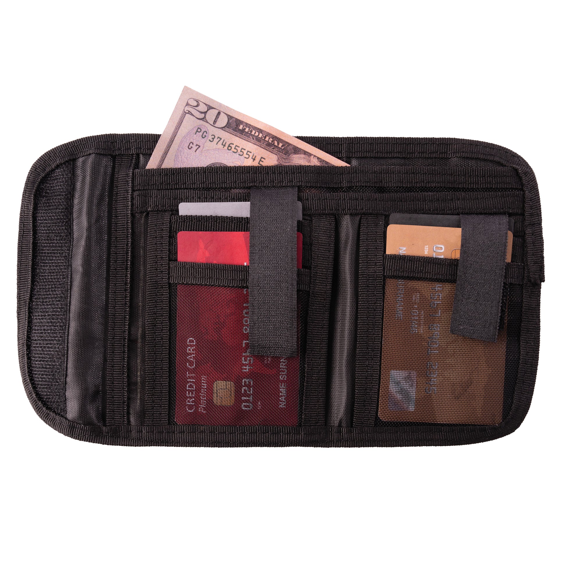 Rothco Deluxe Tri-Fold ID Wallet Black - Multi-Compartment Card Holder