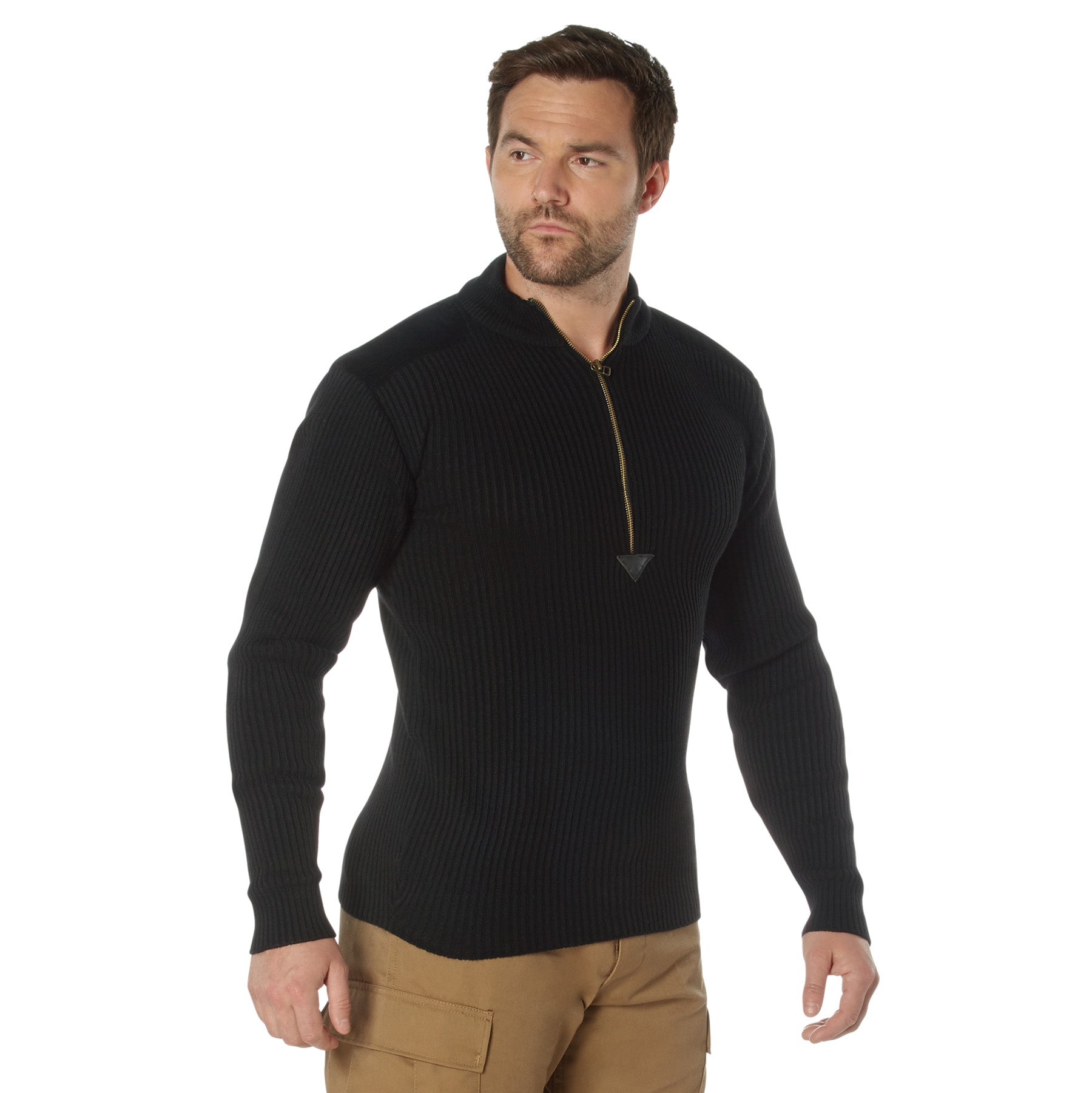 Rothco Quarter Zip Acrylic Commando Sweater Black Size XL