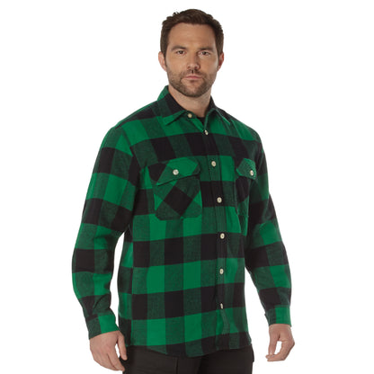 Rothco Extra Heavyweight Green Plaid Buffalo Flannel Shirt Size 2XL