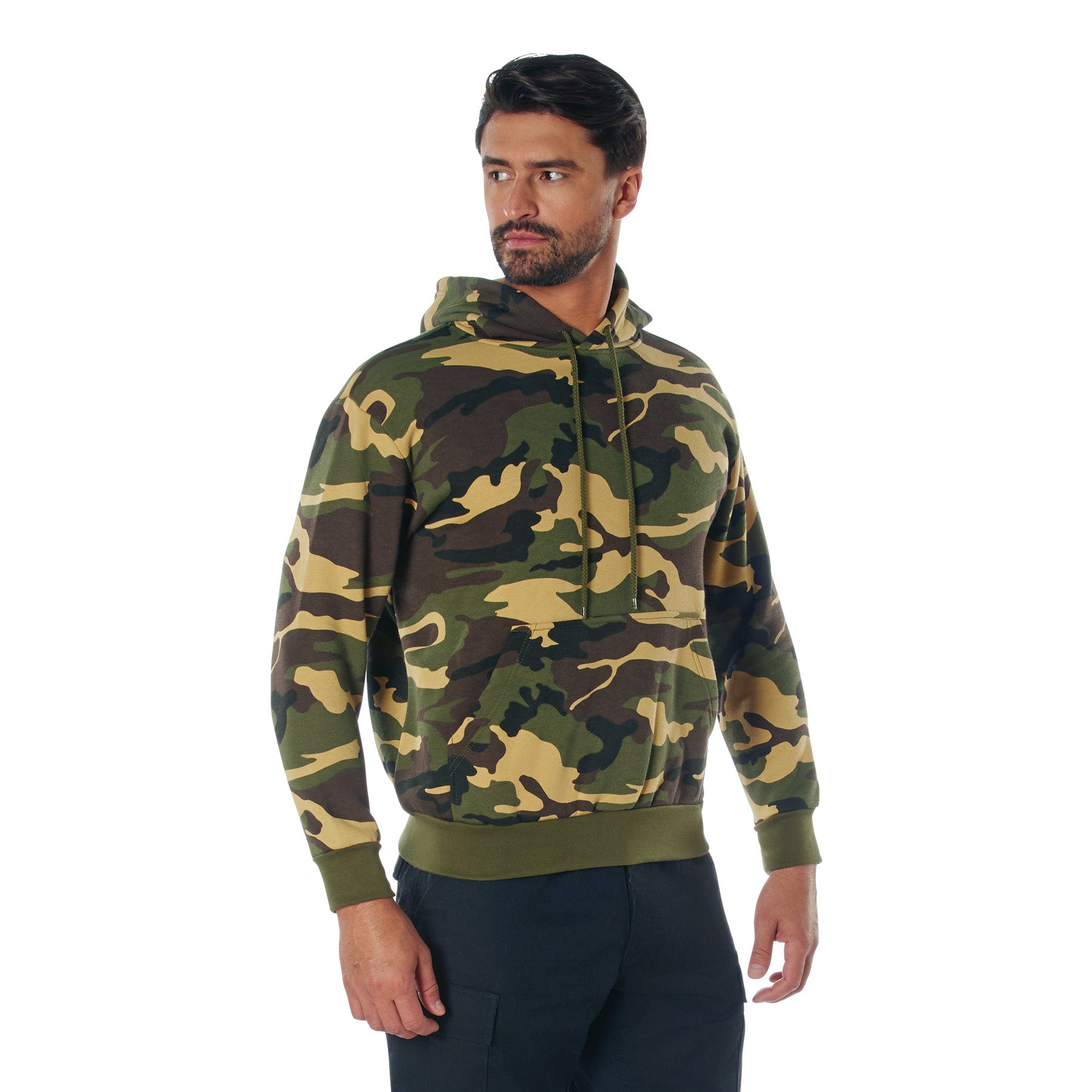 Rothco Camo Pullover Hooded Sweatshirt 2XL in Woodland Camo