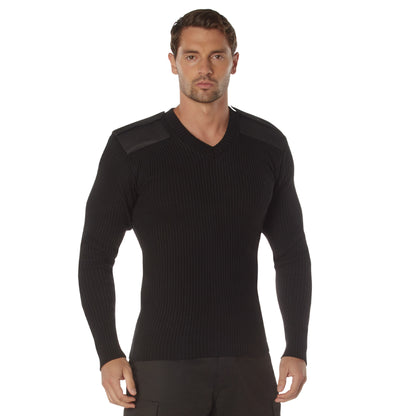 Rothco G.I. Style Acrylic V-Neck Sweater Black Size Small