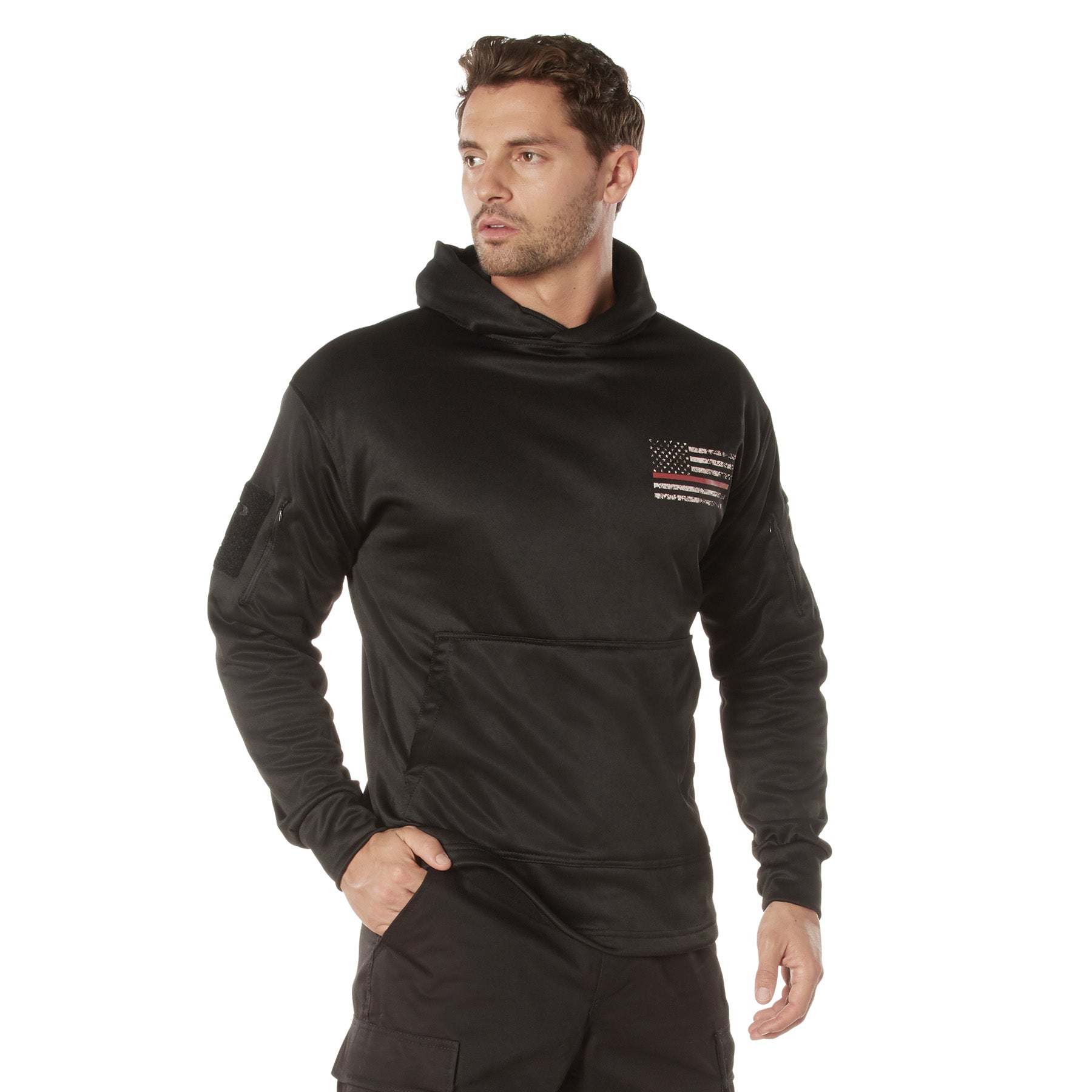 Rothco Concealed Carry Thin Red Line Hoodie Black Size M
