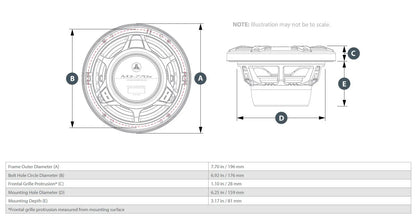 JL Audio M3 7.7in Coaxial Speakers White Sport Grille with RGB LED