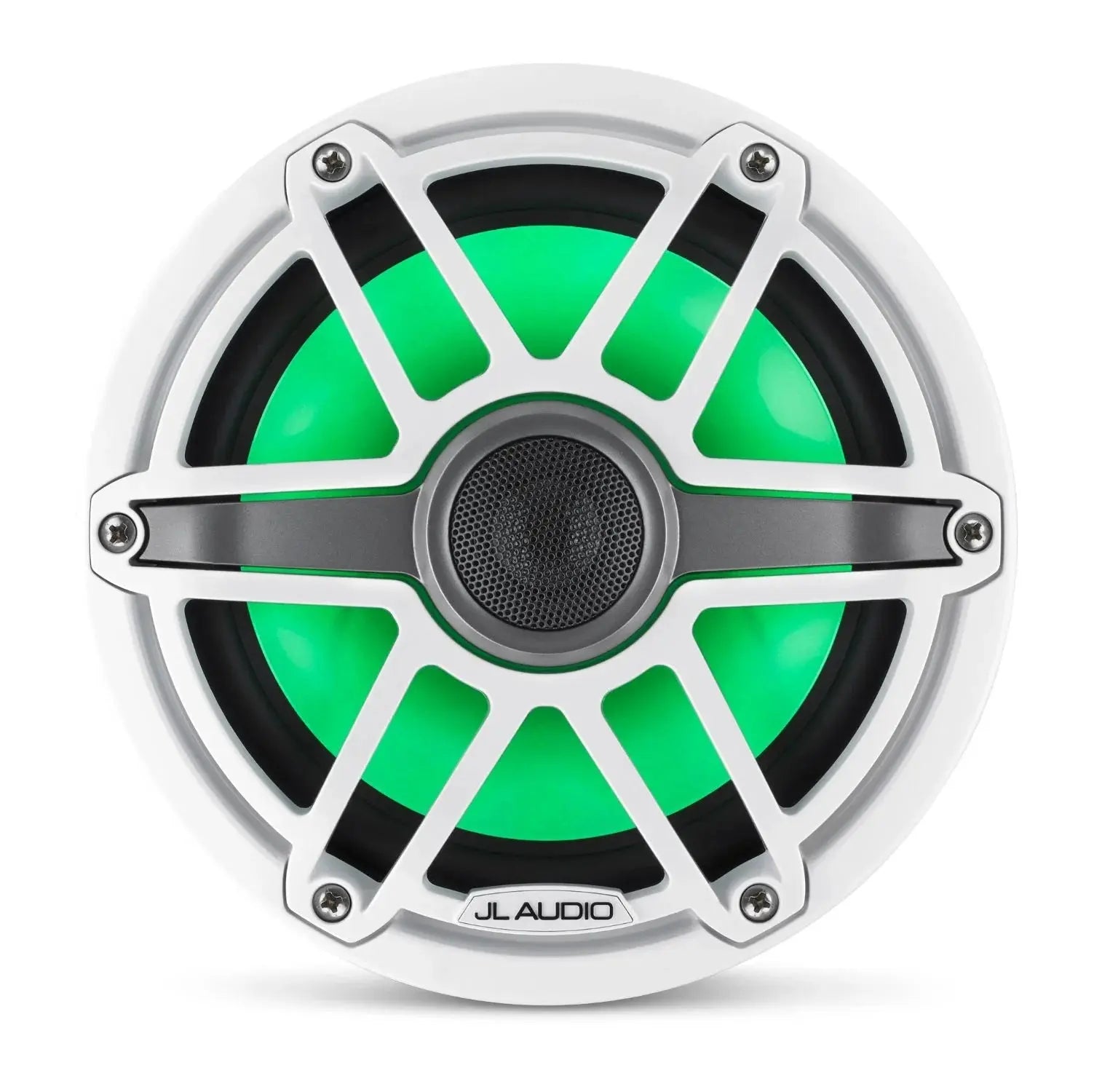 JL Audio M6 7.7in Coaxial Speakers White Sport Grille with RGB LED