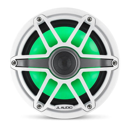 JL Audio M6 7.7in Coaxial Speakers White Sport Grille with RGB LED