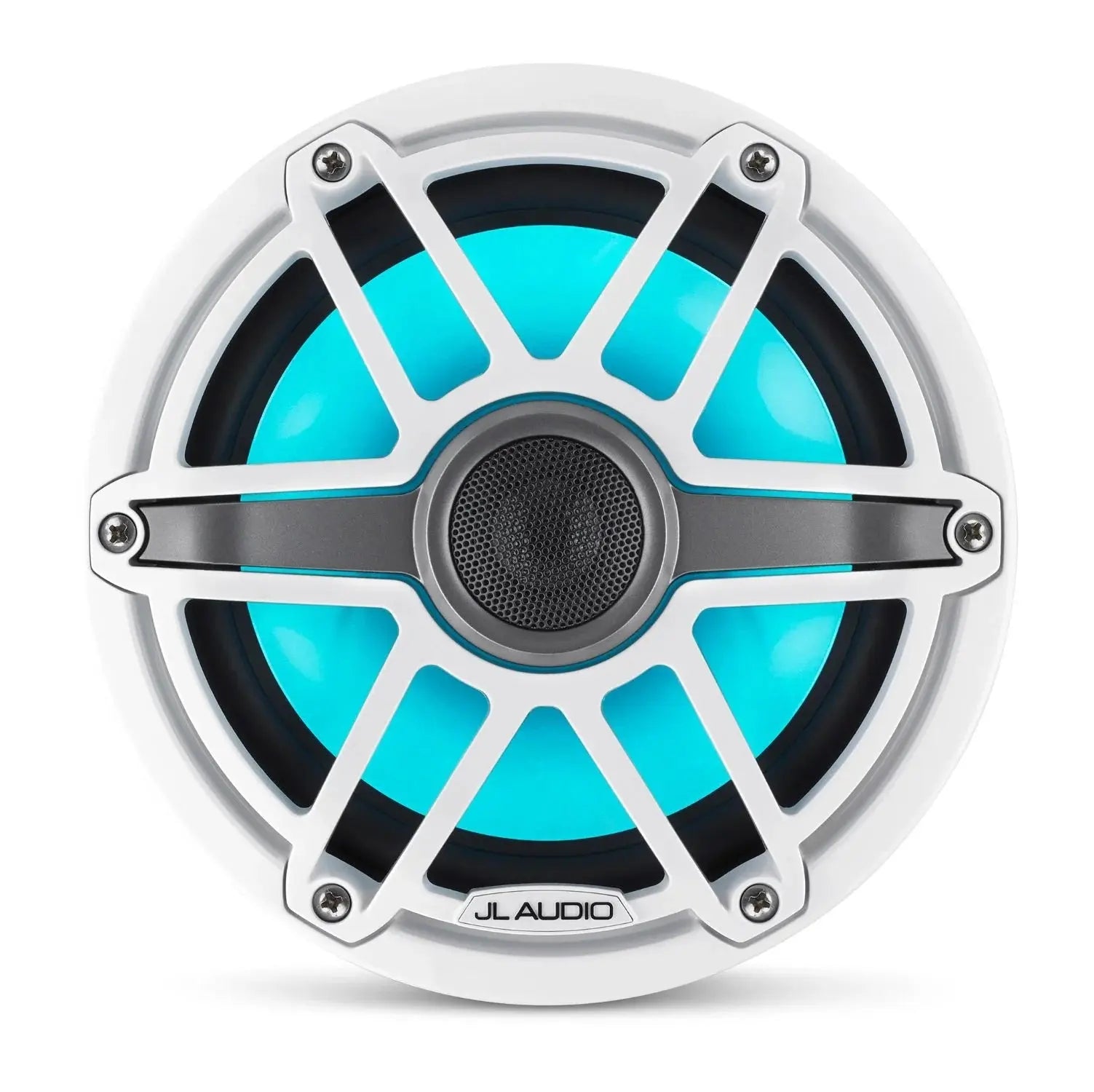 JL Audio M6 7.7in Coaxial Speakers White Sport Grille with RGB LED